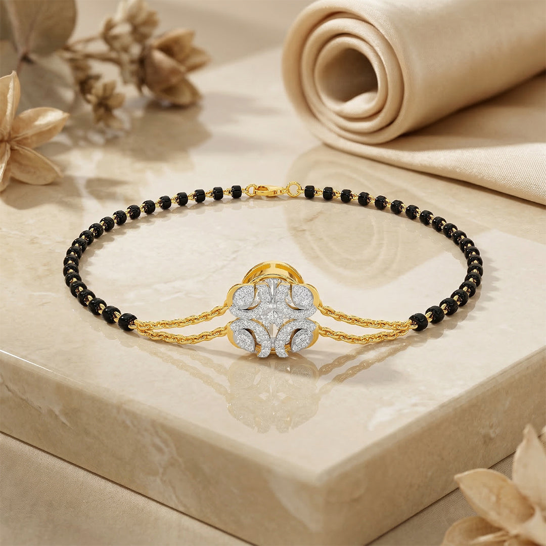 Mangalsutra Floral Diamond Double-Chain Bracelet