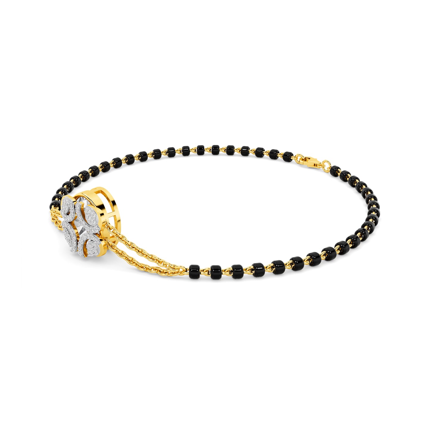 Mangalsutra Floral Diamond Double-Chain Bracelet