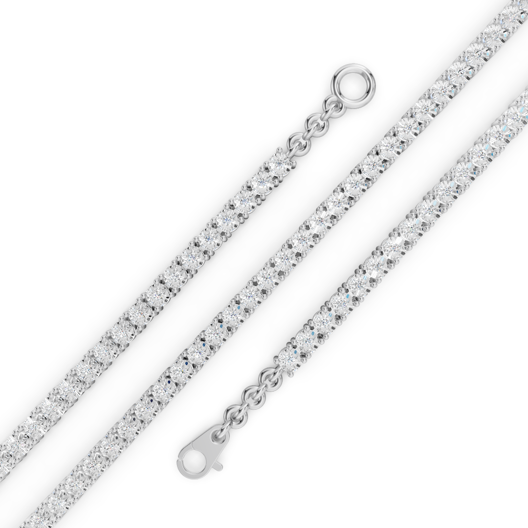 All-Diamond Tennis Bracelet in White Gold