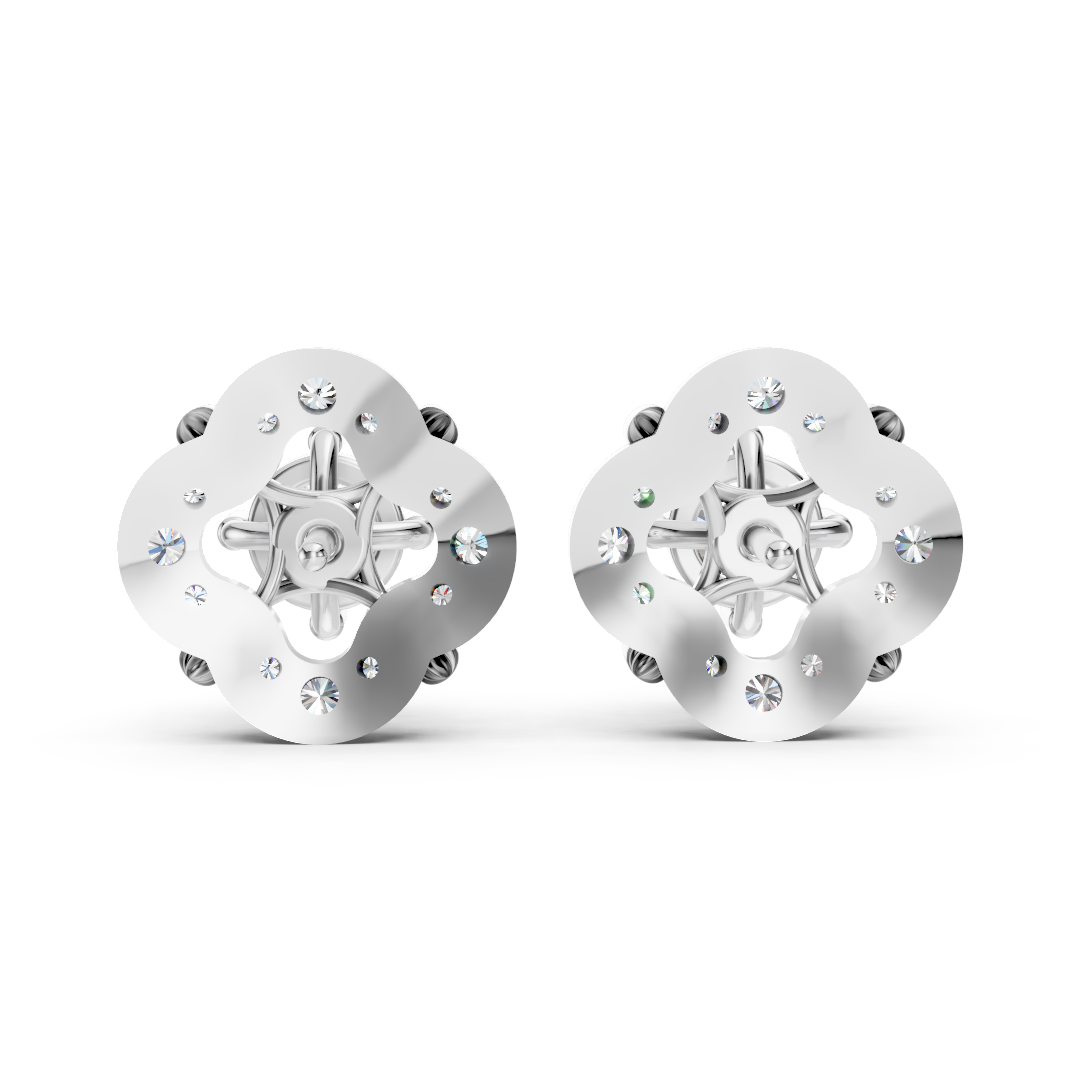 925 Silver Diamond Windmill Stud Earrings