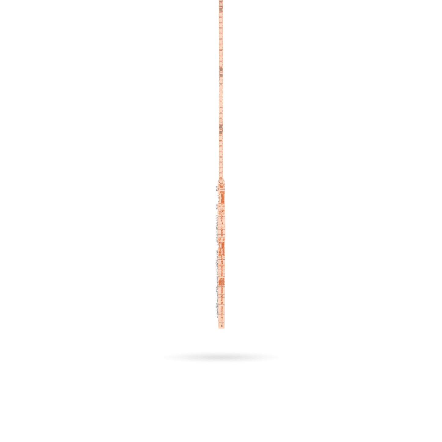 Rose Gold Geometric Diamond Drop Necklace