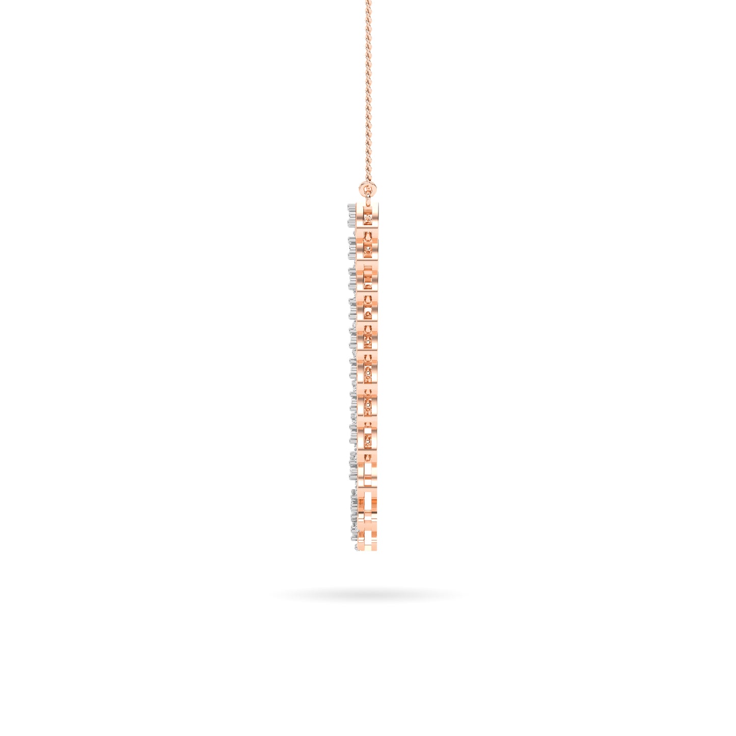 Rose Gold Heart Diamond Cascade Necklace