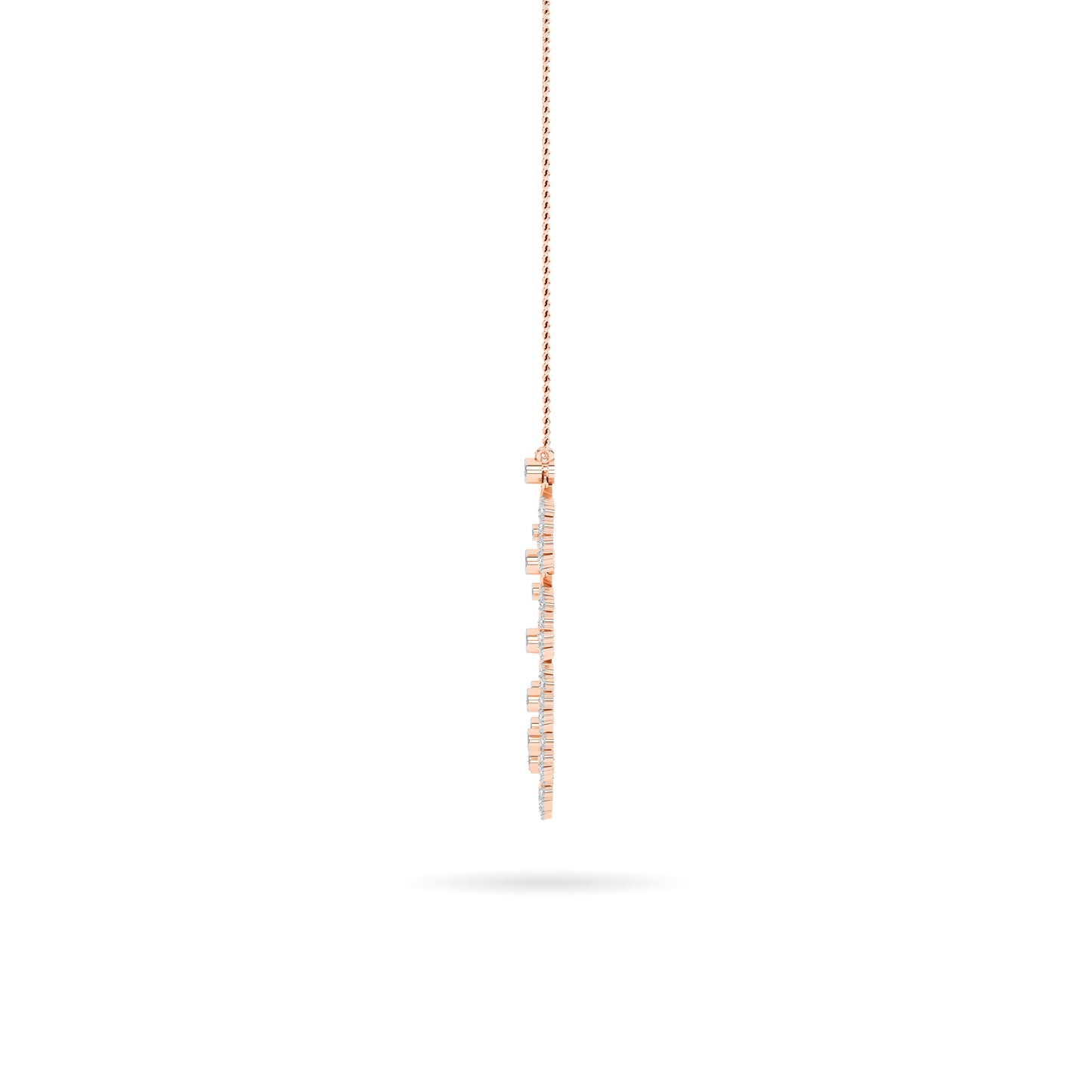 Rose Gold Scalloped Diamond Fan Necklace