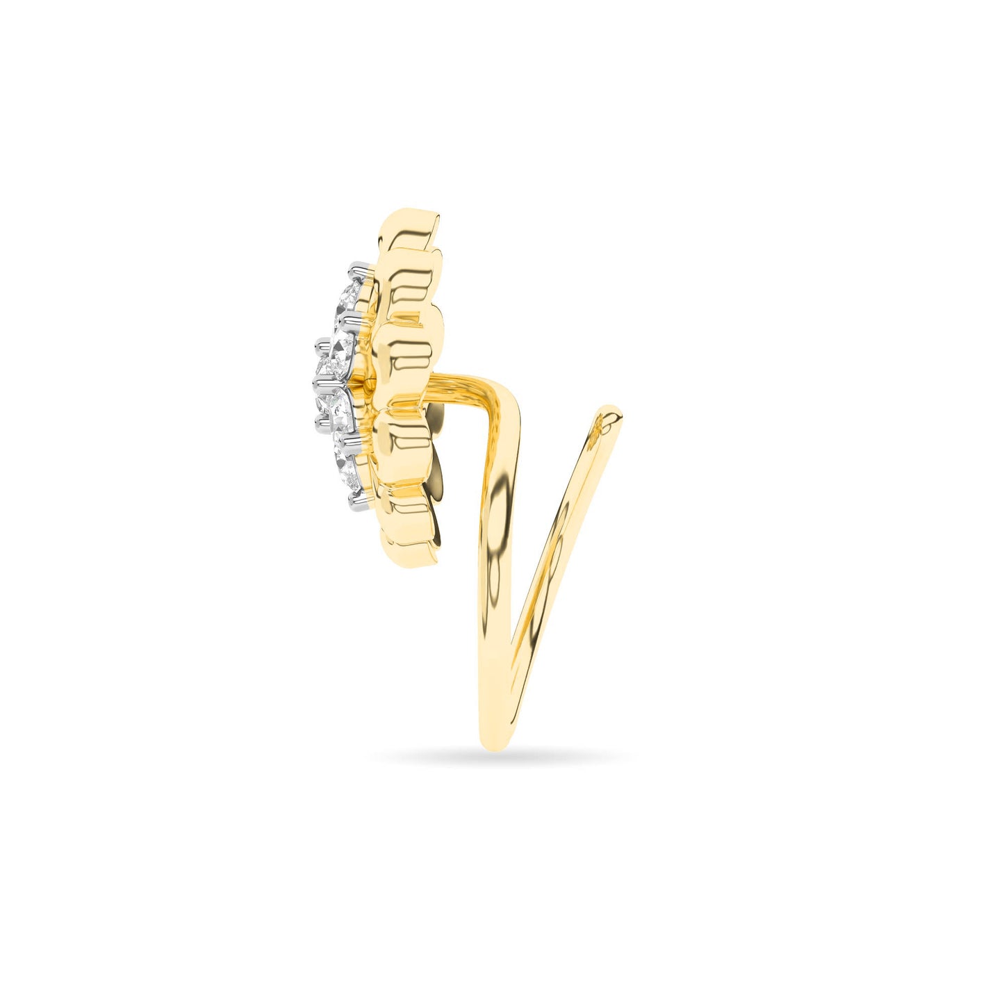 Yellow Gold Bloom Cluster Diamond Ring