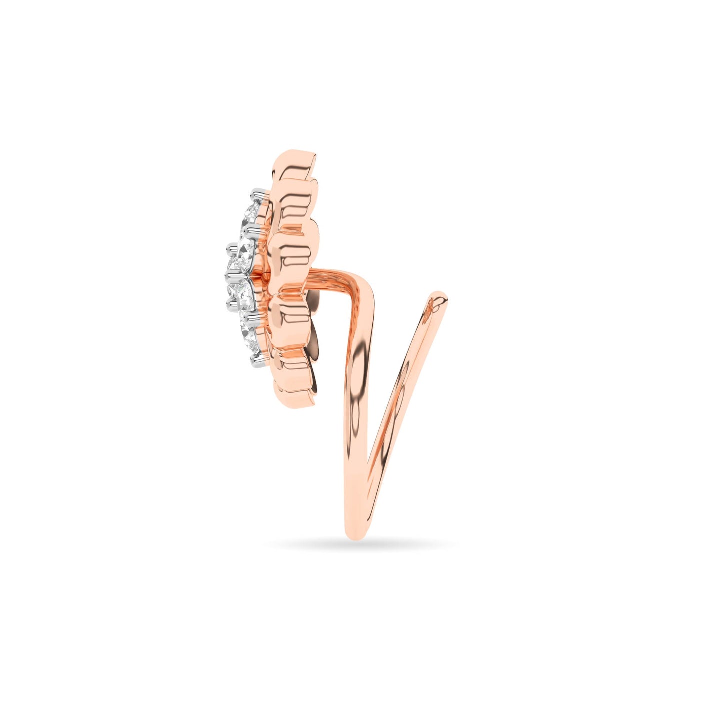 Yellow Gold Arrow Diamond Nose Pin