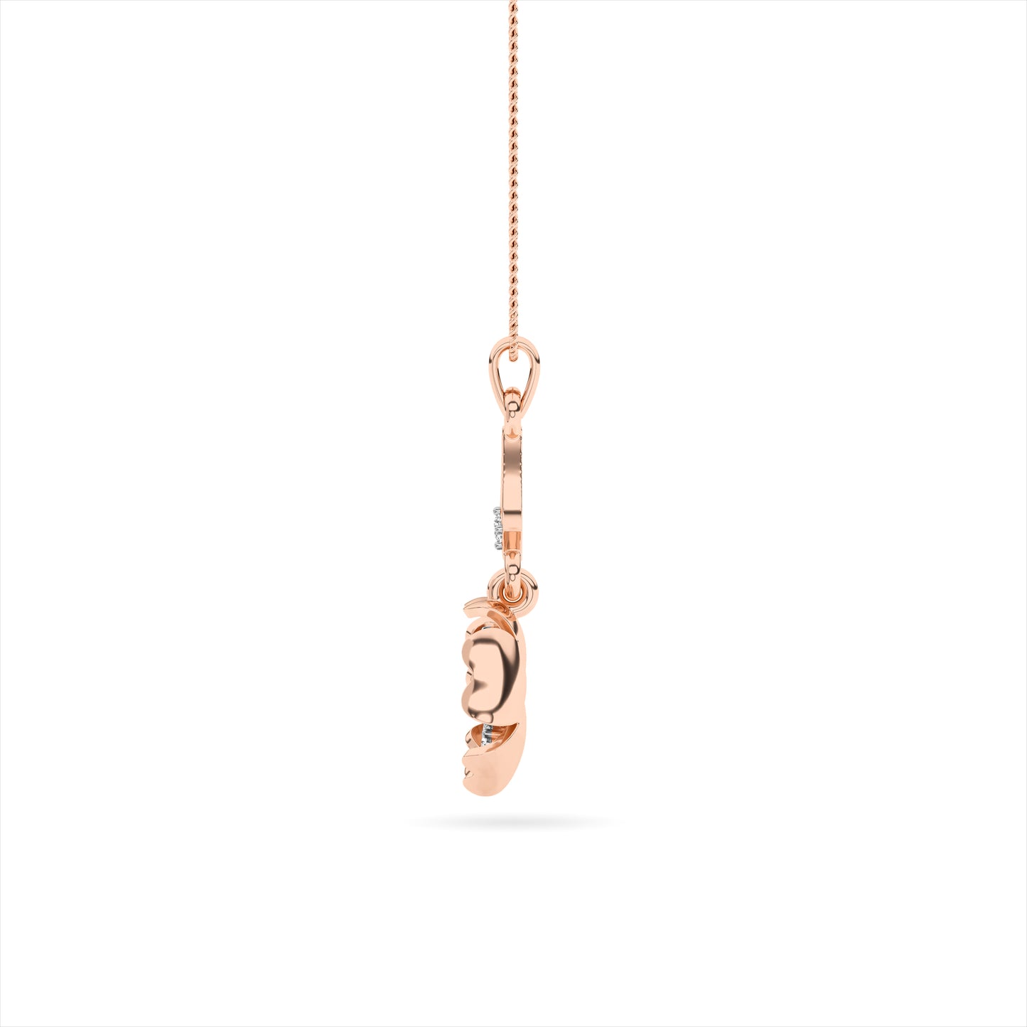Rose Gold Diamond Floral Drop Pendant