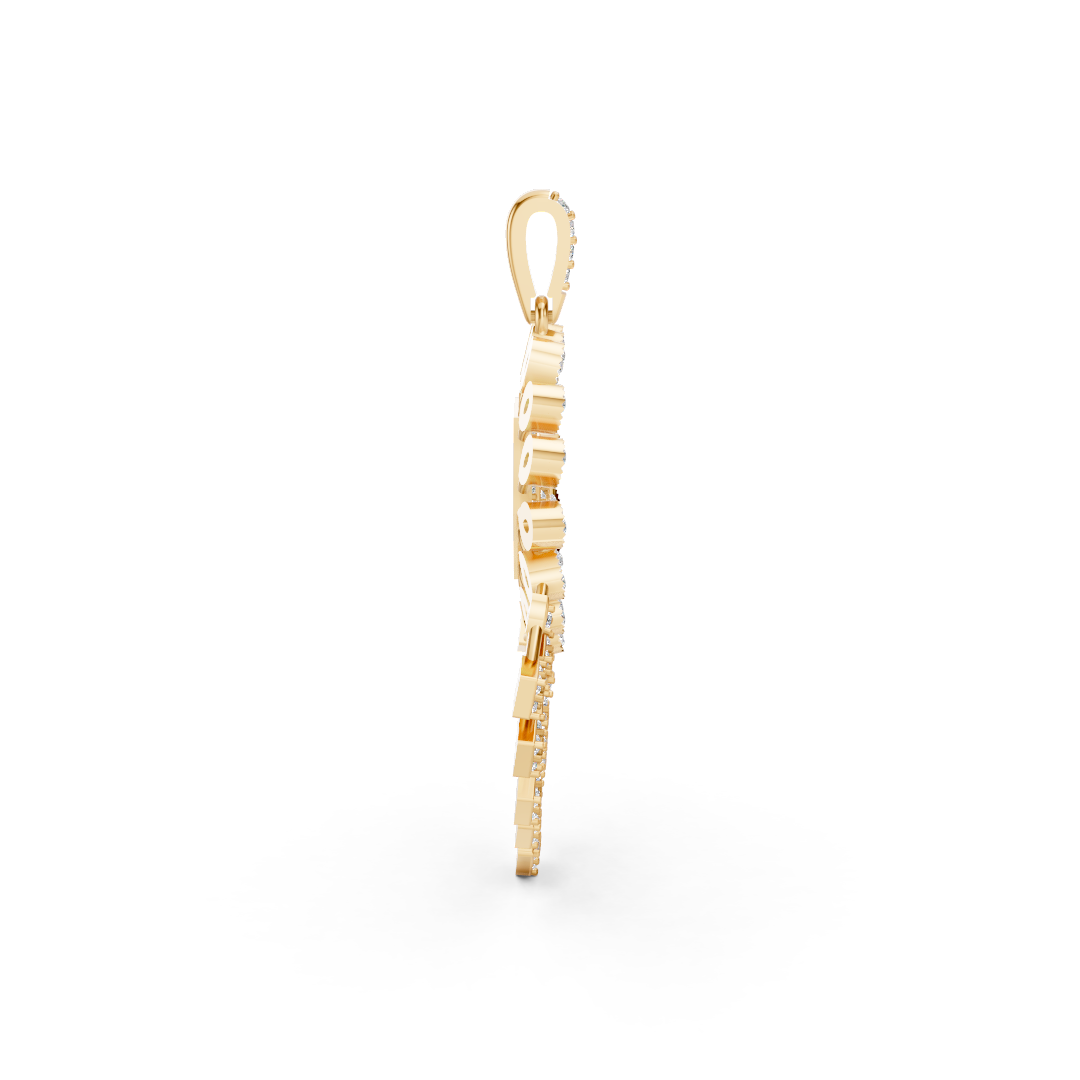 Fan Diamond Pendant 18K Rose Gold
