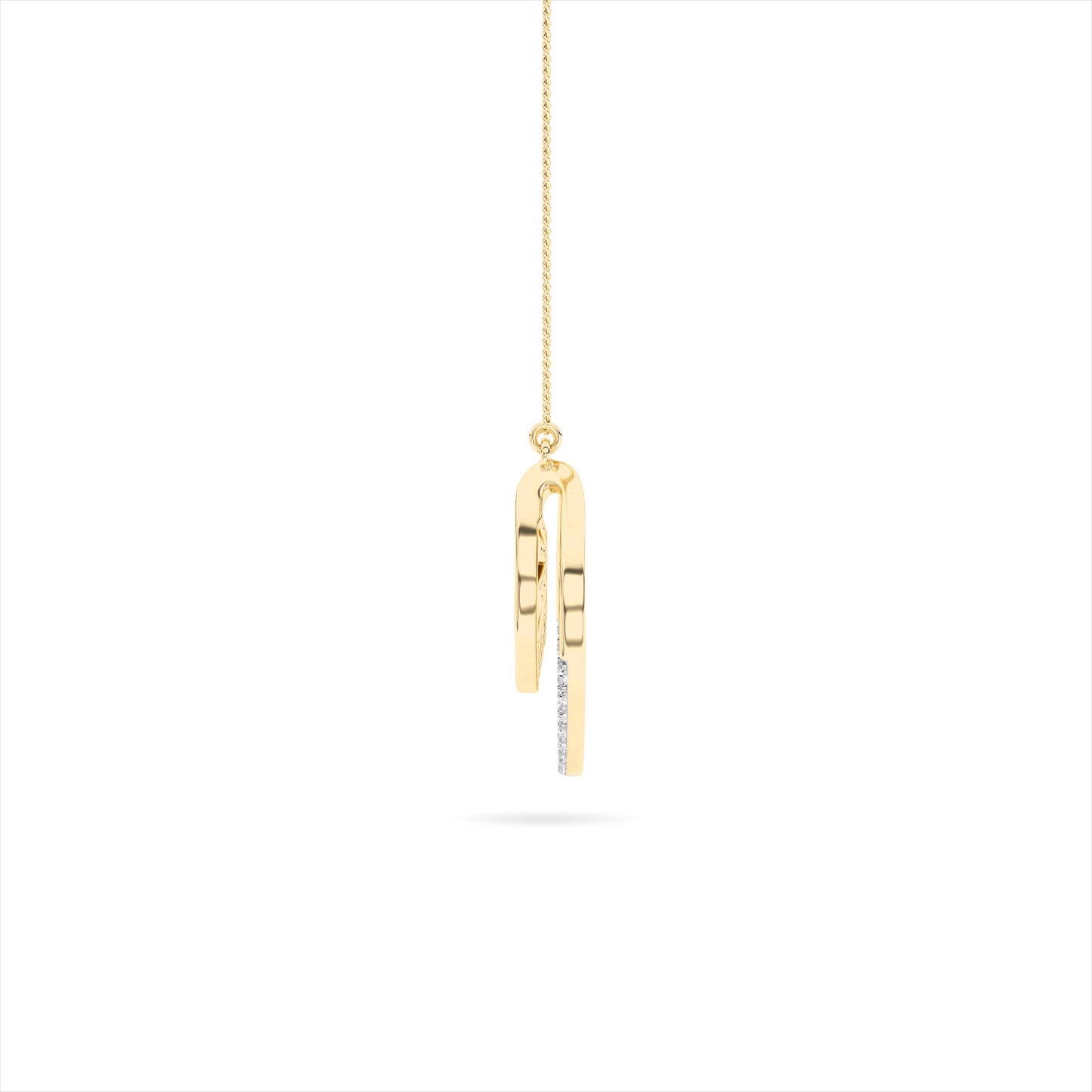 Sunburst Arc Diamond Pendant 18K Yellow Gold