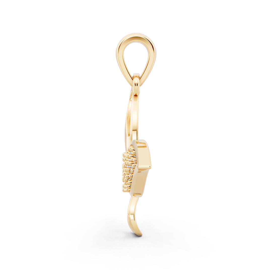 Gold Diamond Butterfly Wing Pendant