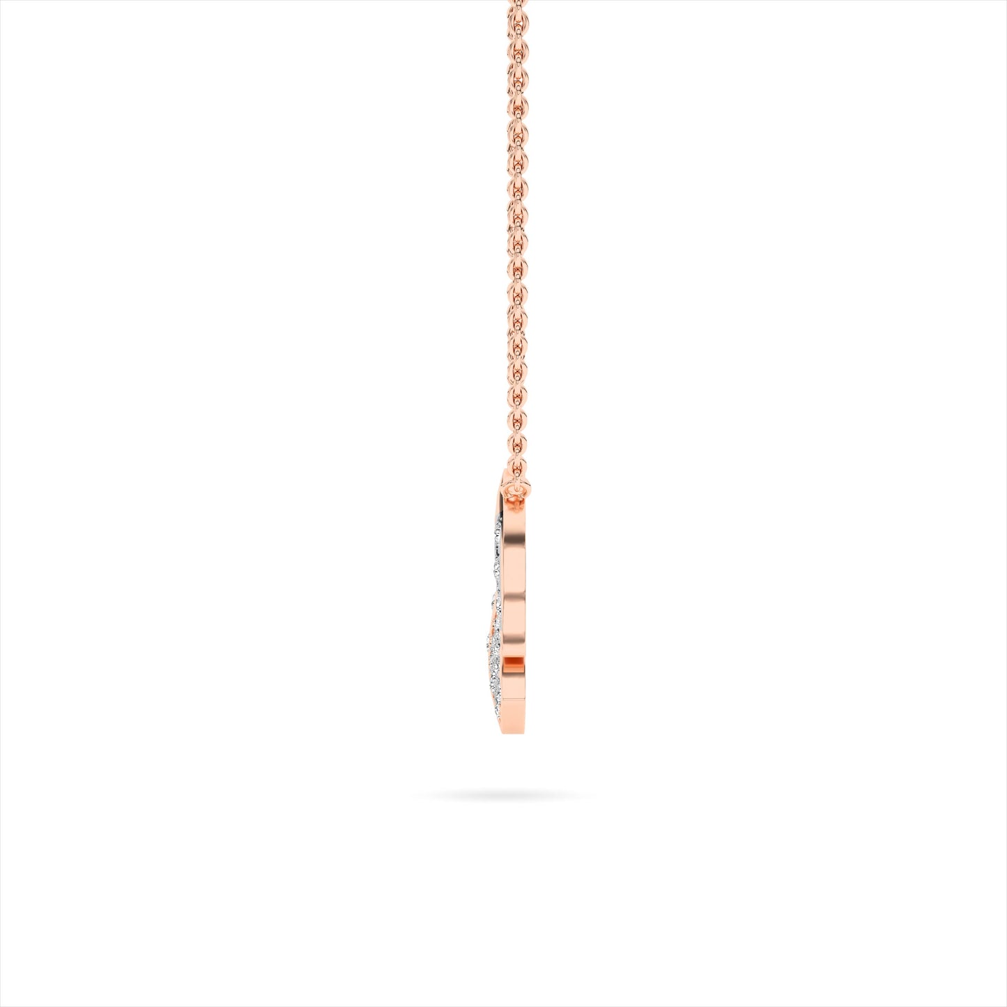 Rose Gold Floral Cluster Diamond Pendant