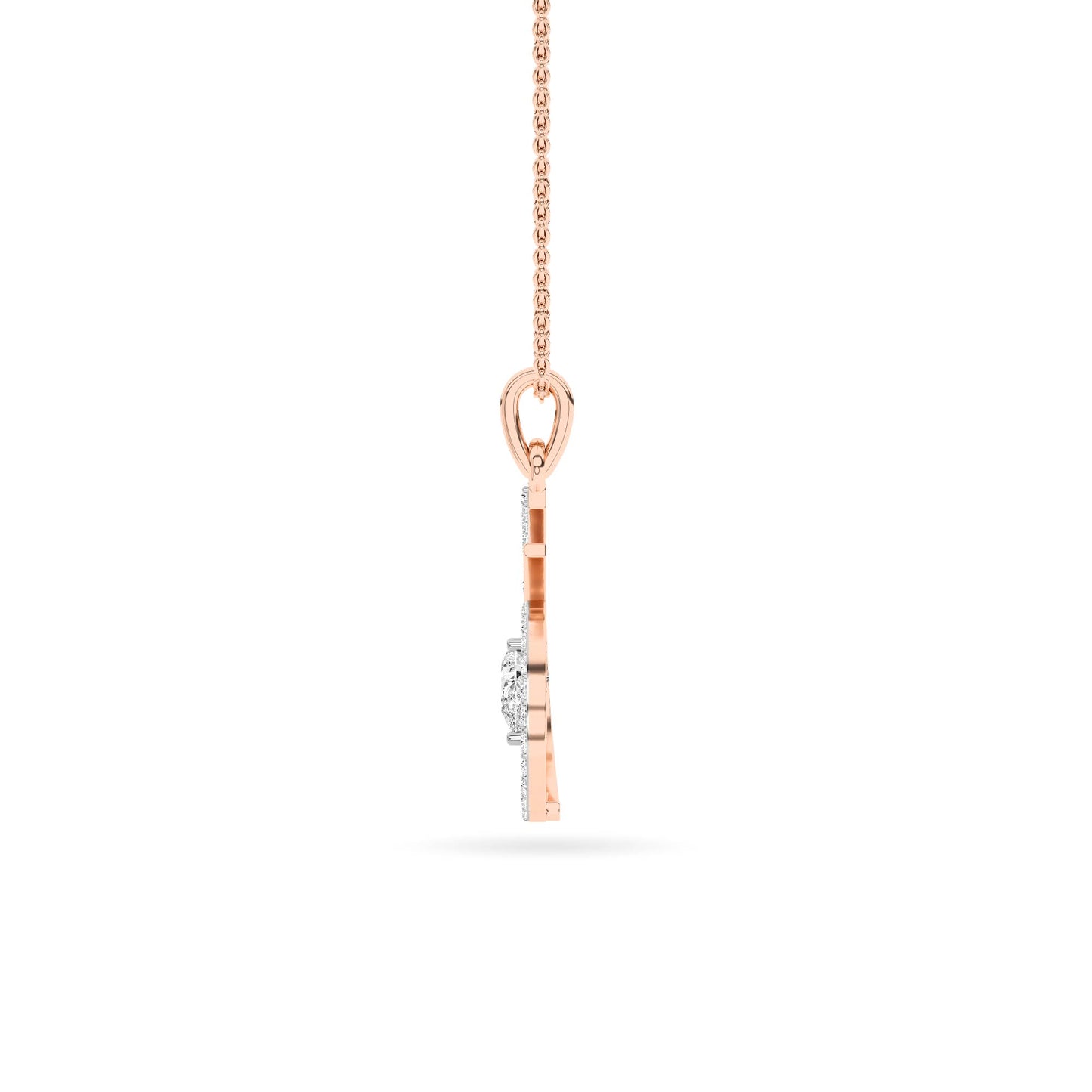 Rose Gold Spiral Diamond Pendant