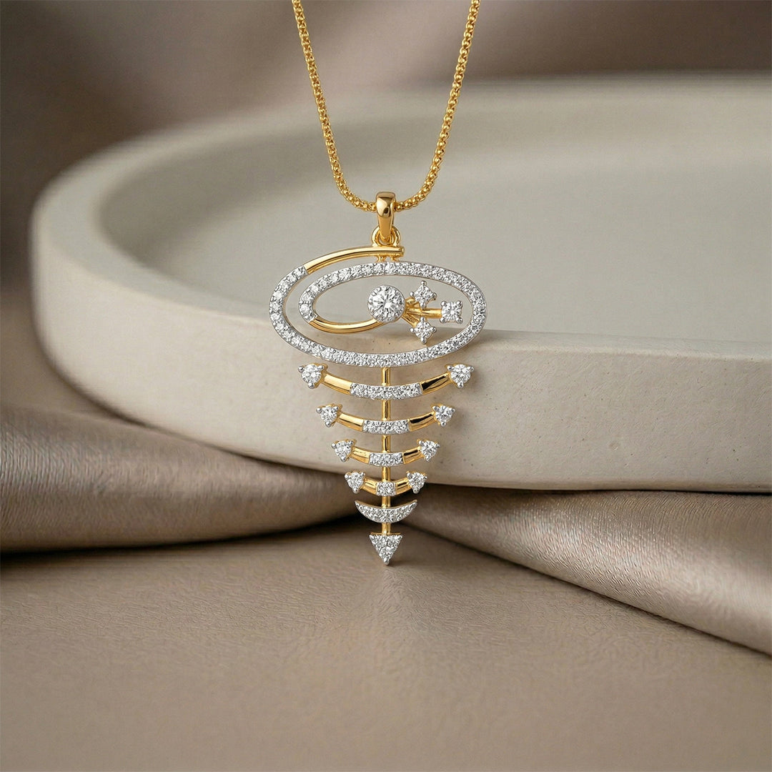 Rose Gold Spiral Diamond Pendant