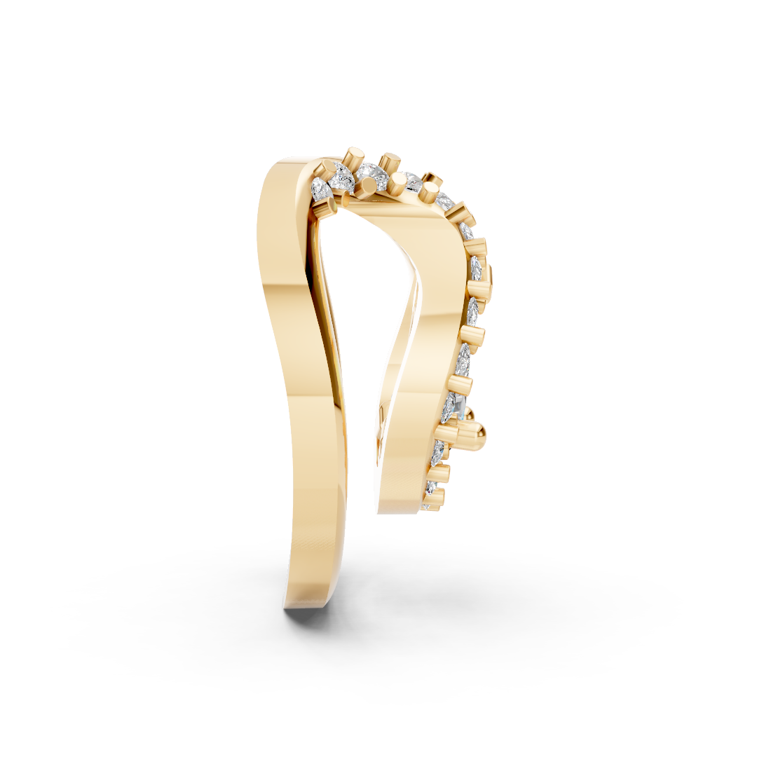 Yellow Gold Pear Solitaire Horseshoe Pendant