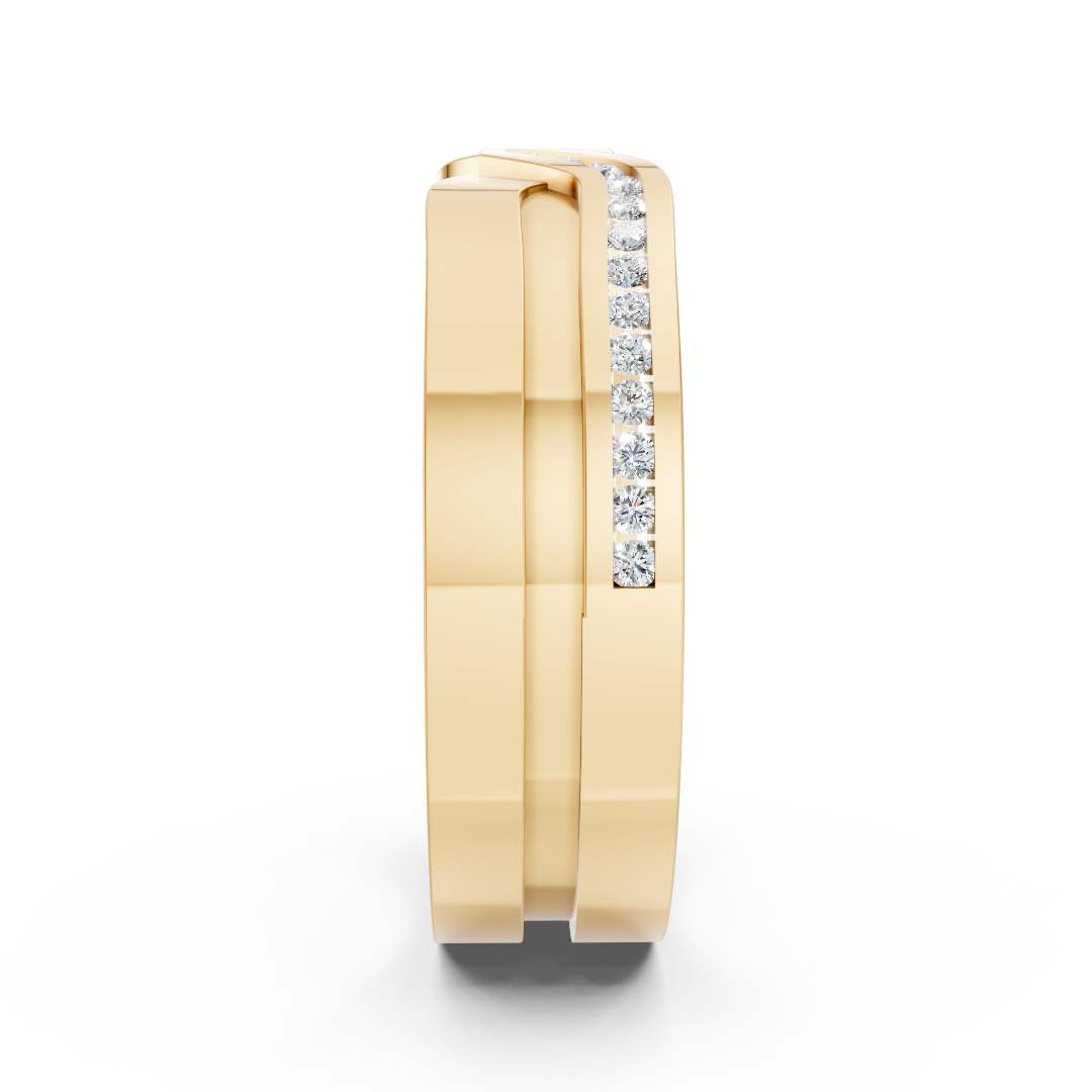 Infinity Twist Diamond Band Ring 14K Yellow Gold