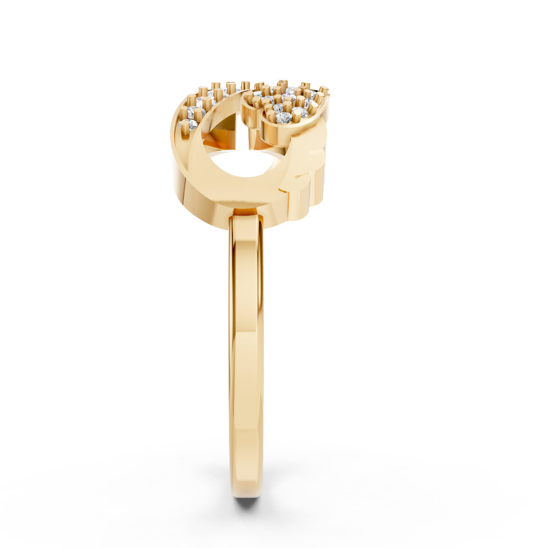 Yellow Gold Infinity Diamond Cluster Ring