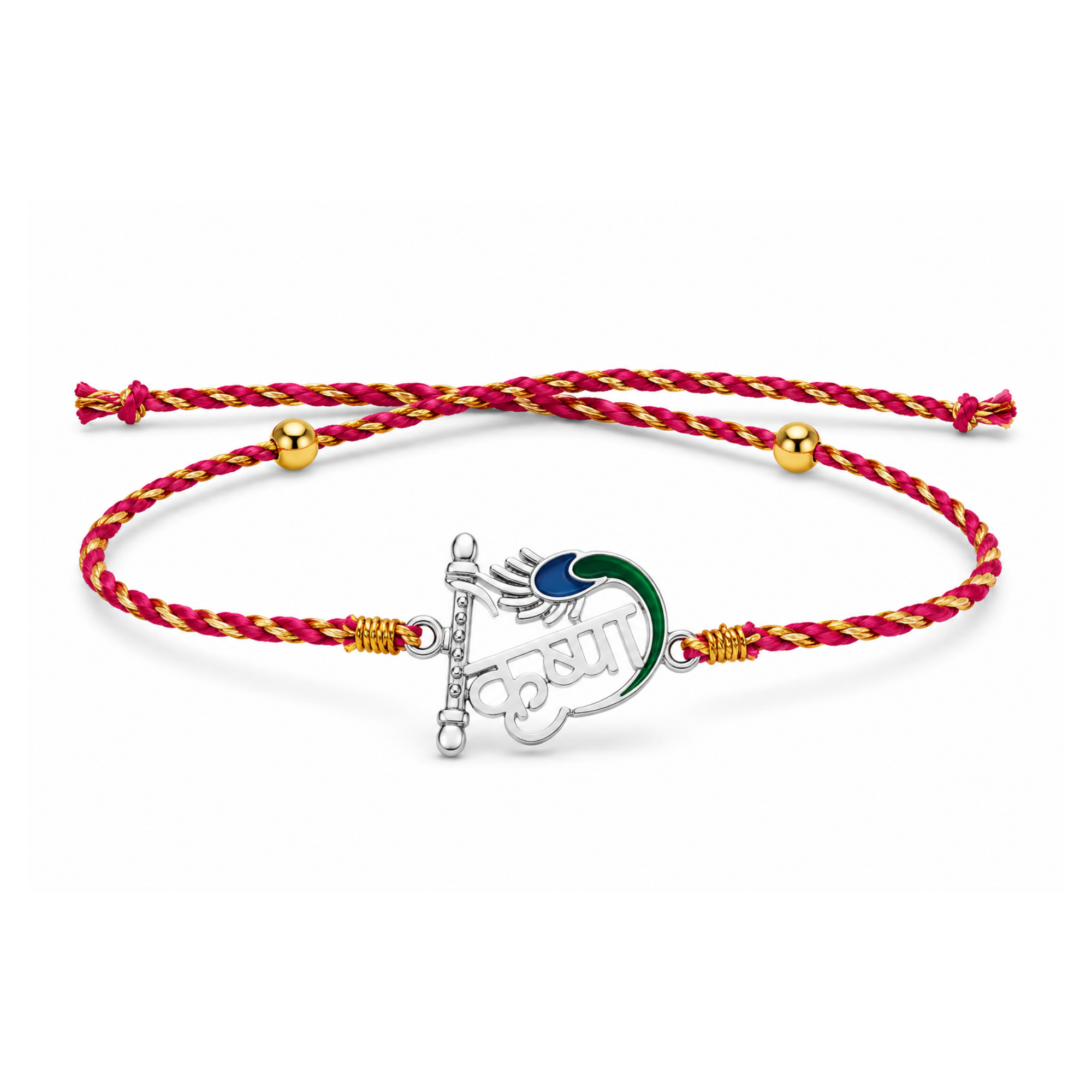 Shree Krishna Blessing 925 Silver Rakhi for Brother