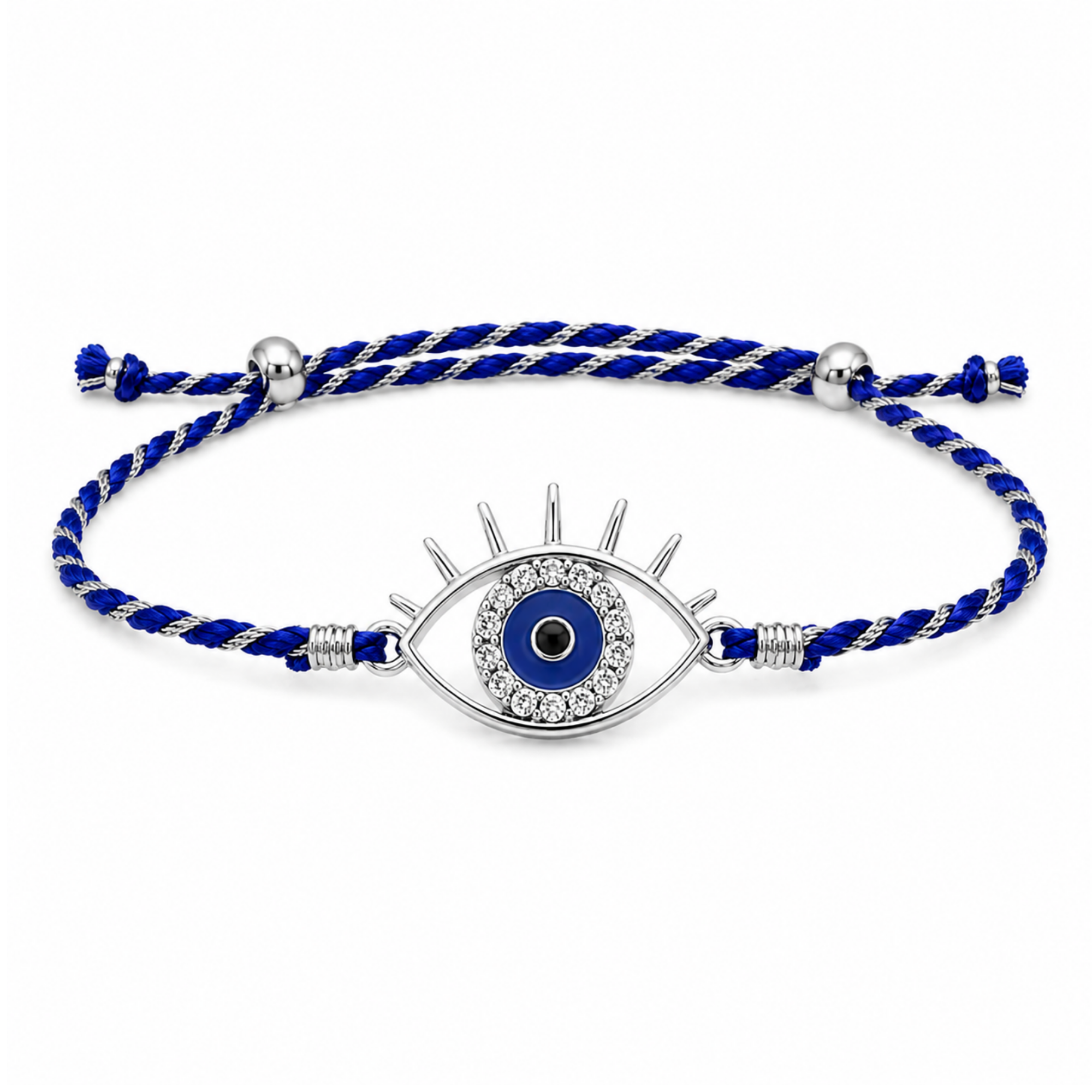 Evil Eye Cubic Zircon 925 Silver Rakhi for Brother