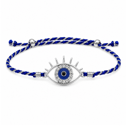 Evil Eye Cubic Zircon 925 Silver Rakhi for Brother
