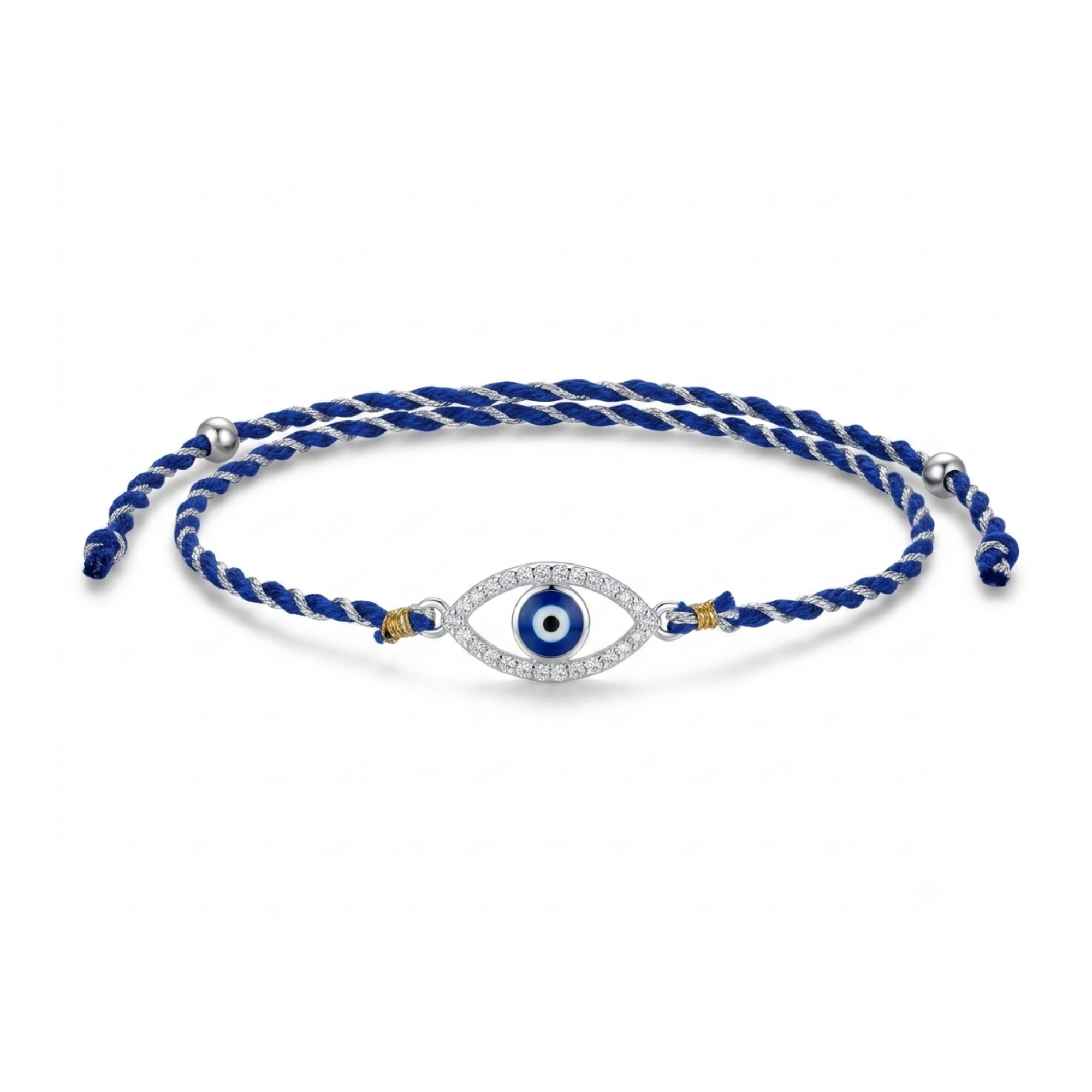 Royal Evil Eye Cubic Zirconia 925 Silver Rakhi for Brother
