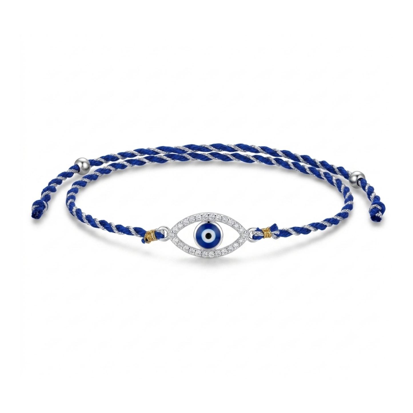 Royal Evil Eye Cubic Zirconia 925 Silver Rakhi for Brother