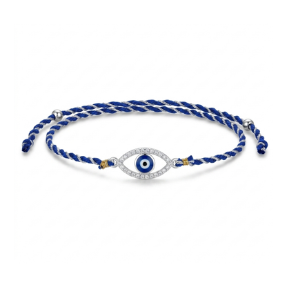 Royal Evil Eye Cubic Zirconia 925 Silver Rakhi for Brother