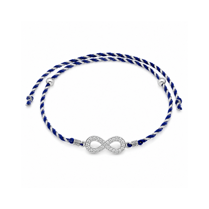 Infinity Sparkle Cubic Zirconia 925 Silver Rakhi for Brother