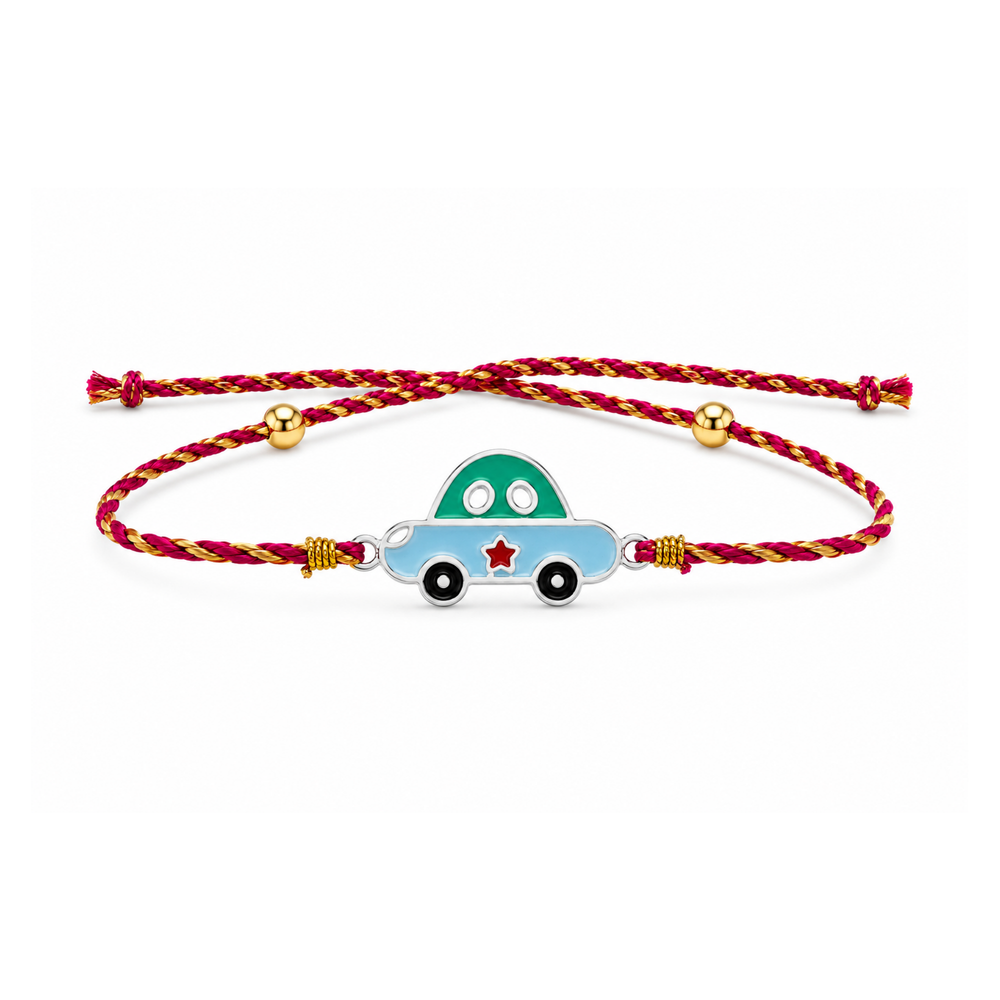 Cute Car 925 Silver Rakhi for Brother