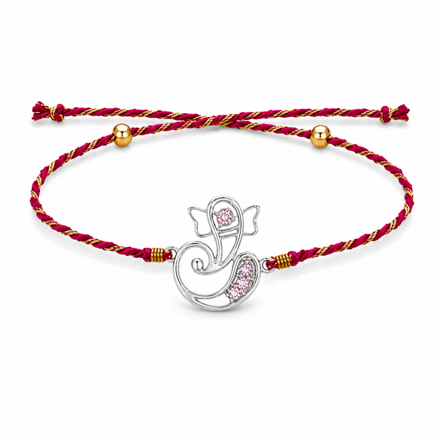 Ganpati Blessing CZ 925 Silver Rakhi for Brother