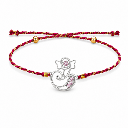 Ganpati Blessing CZ 925 Silver Rakhi for Brother