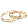 Yellow Gold Honeycomb Diamond Geometric Bangle Set