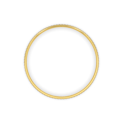 Yellow Gold Diamond Chevron Eternity Bangle