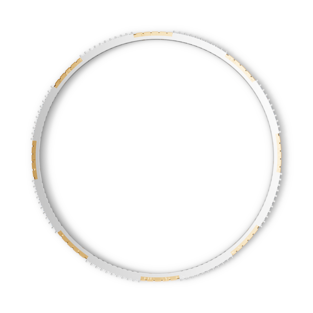 Yellow Gold Greek Key Diamond Slim Bangle Set