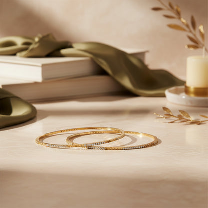 Greek Key Diamond Eternity Bangle Set
