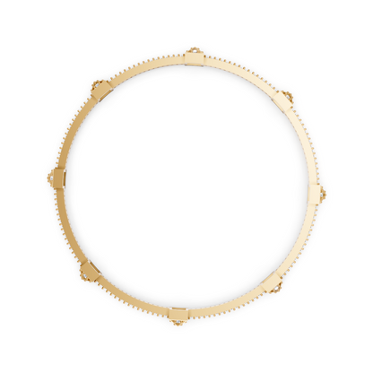 Gold Diamond Pyramid Bangle Set