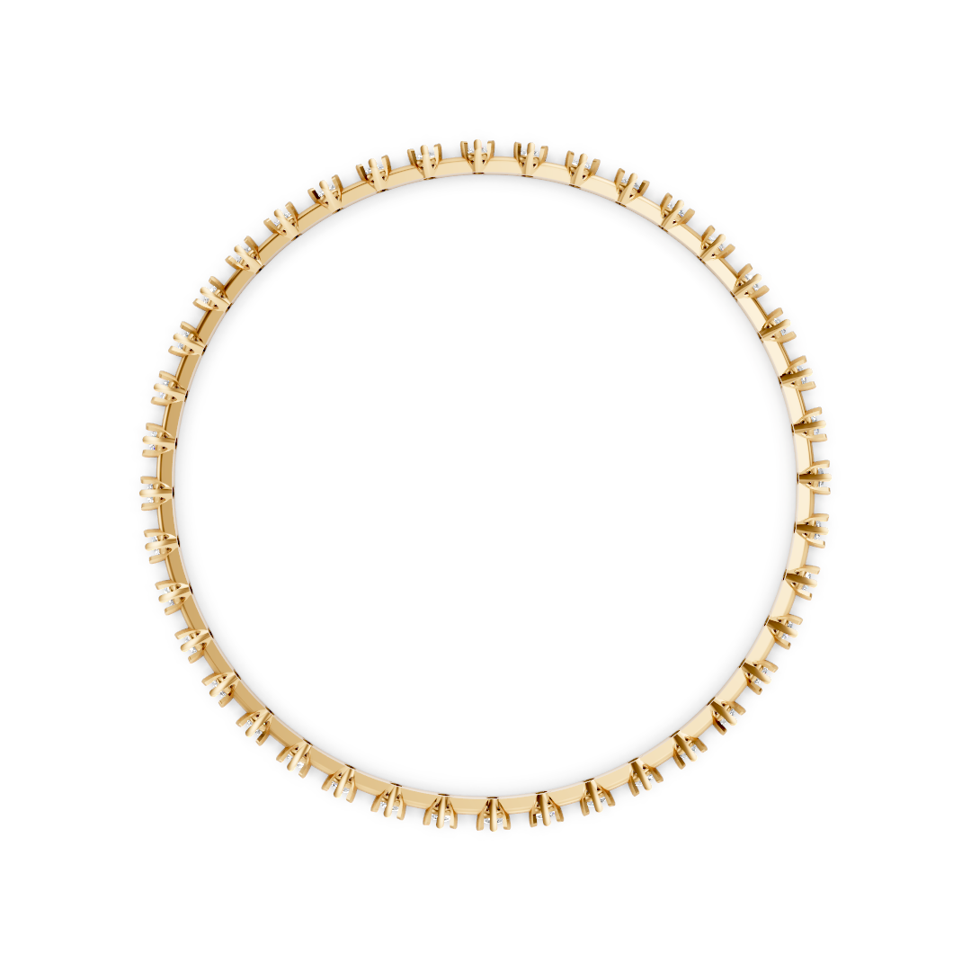 Gold Round Diamond Eternity Bangle Set