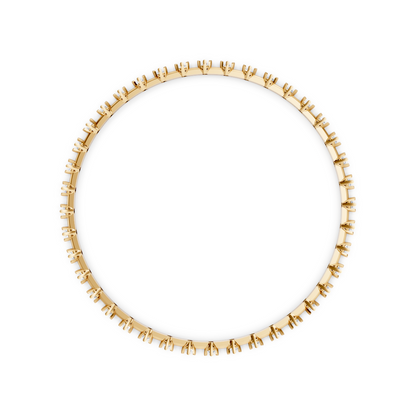 Gold Round Diamond Eternity Bangle Set