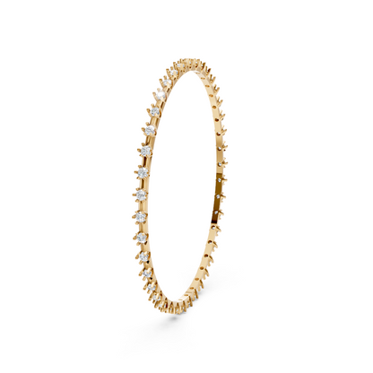 Gold Round Diamond Eternity Bangle Set