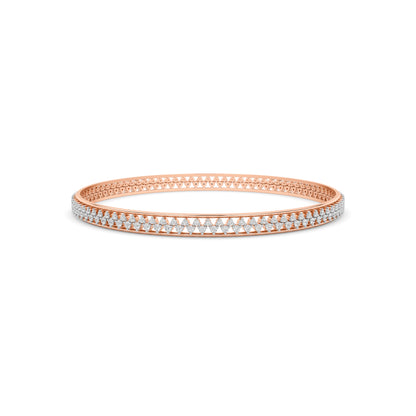 Rose Gold Chevron Diamond Eternity Bangle