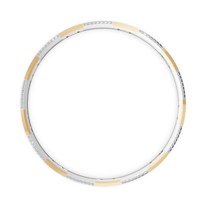 Two-Tone Gold Diamond Station Bangle