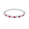 Ruby Oval Diamond Bar Tennis Bracelet