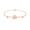 Rose Gold Triple Heart Diamond Chain Bracelet