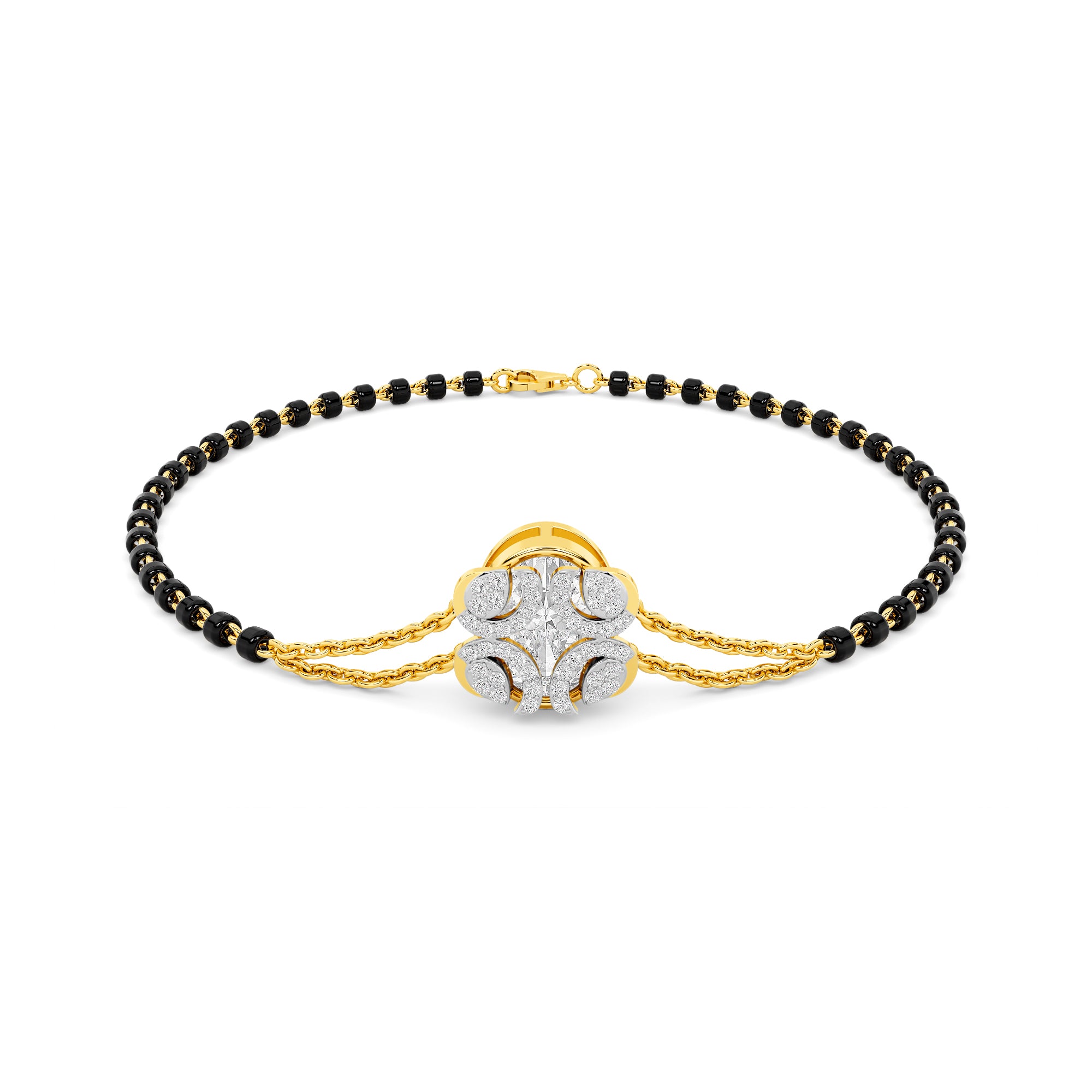 Mangalsutra Floral Diamond Double-Chain Bracelet