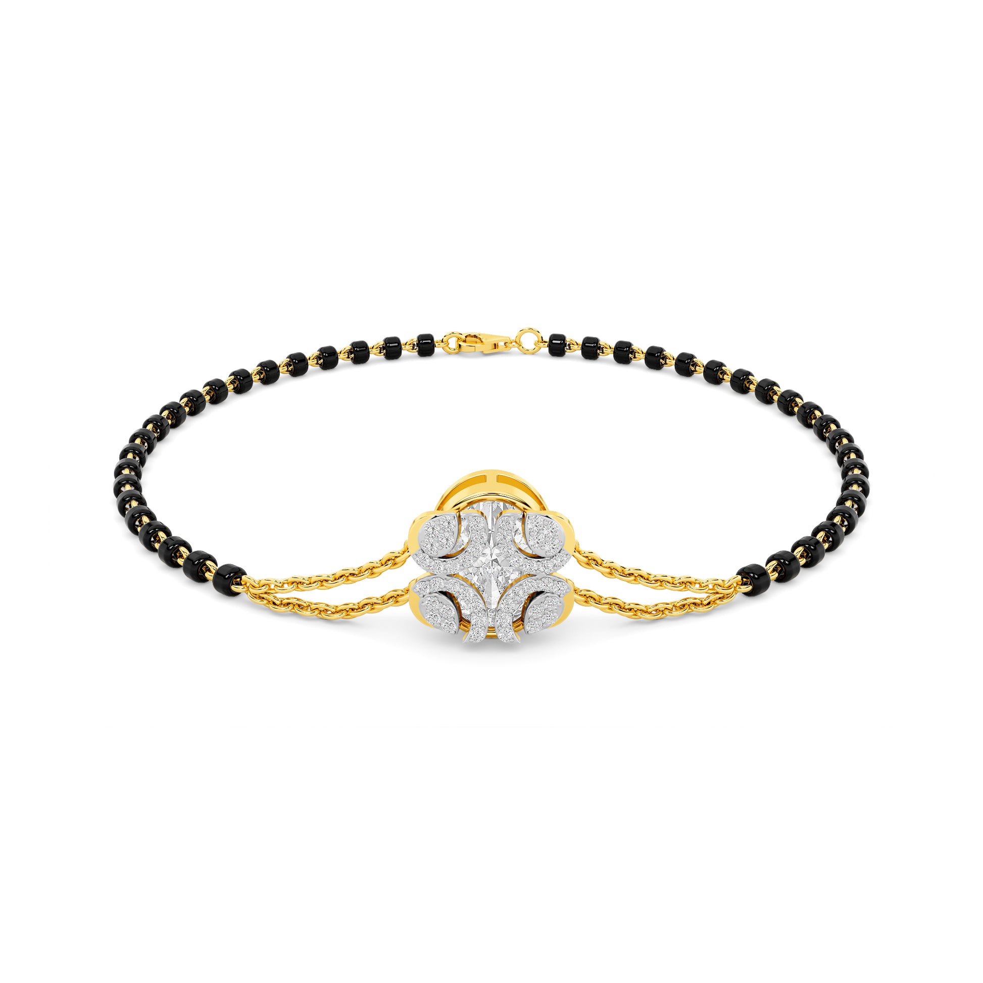 Mangalsutra Floral Diamond Double-Chain Bracelet