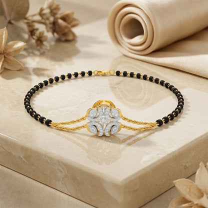 Mangalsutra Floral Diamond Double-Chain Bracelet