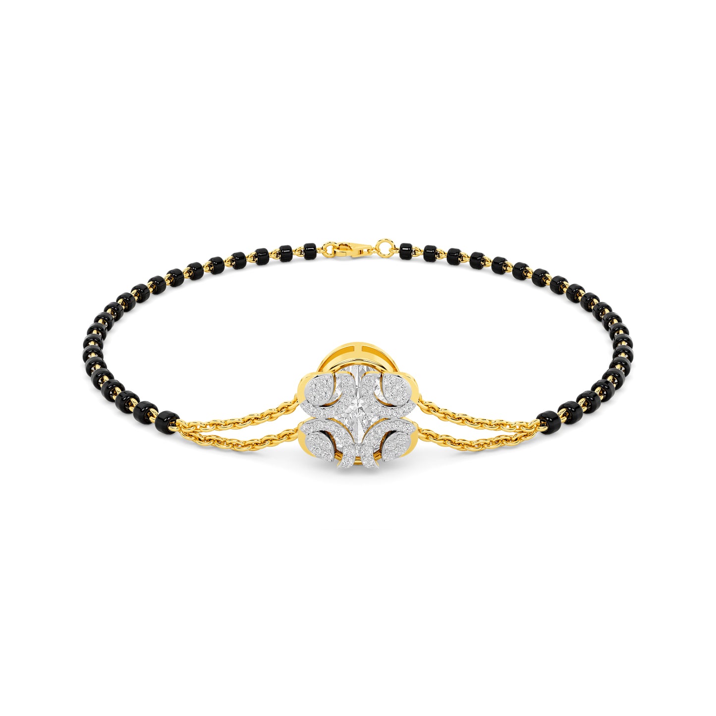 Mangalsutra Diamond Floral Pendant Bracelet