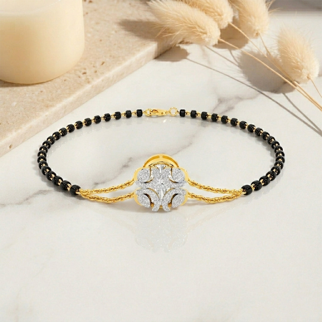Mangalsutra Diamond Floral Pendant Bracelet