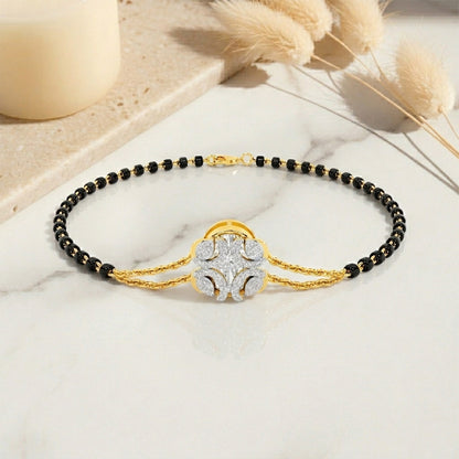 Mangalsutra Diamond Floral Pendant Bracelet