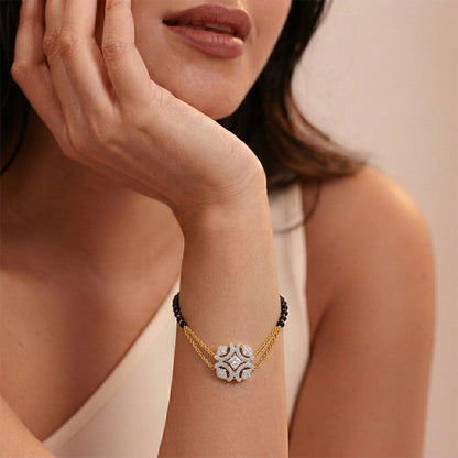 Mangalsutra Diamond Floral Pendant Bracelet
