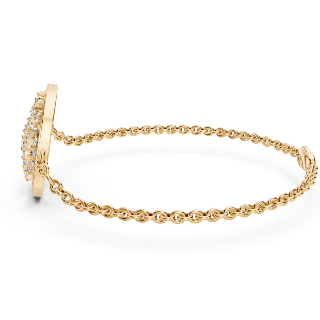 Gold Diamond Om Symbol Chain Bracelet