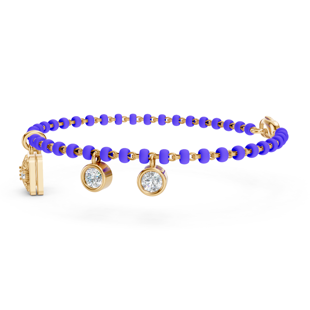 Rose Gold Square Filigree Diamond Bead Bracelet